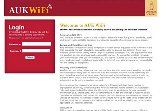 Wifi Main Page