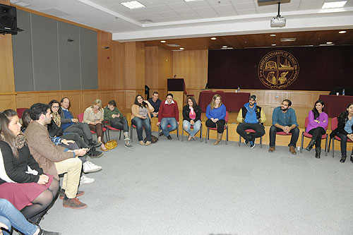 Auk students and faculty meet with a student delegation from the american university of paris aup