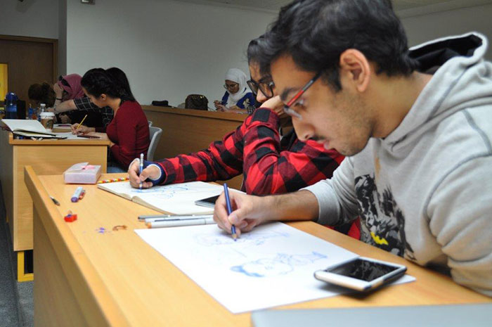 The auk art  graphic design department hosts khalid al-baih