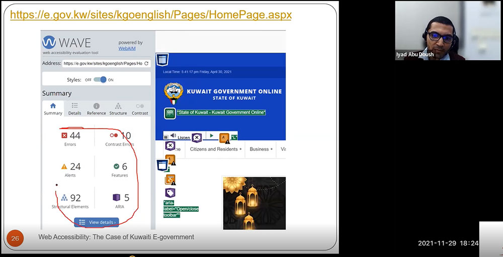 Auk hosts faculty speaker series discussing web accessibility the case of kuwaiti e-government