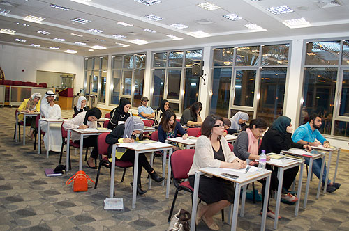 Auk arabic literature club organizes calligraphy workshop by jassim al-nasrallah