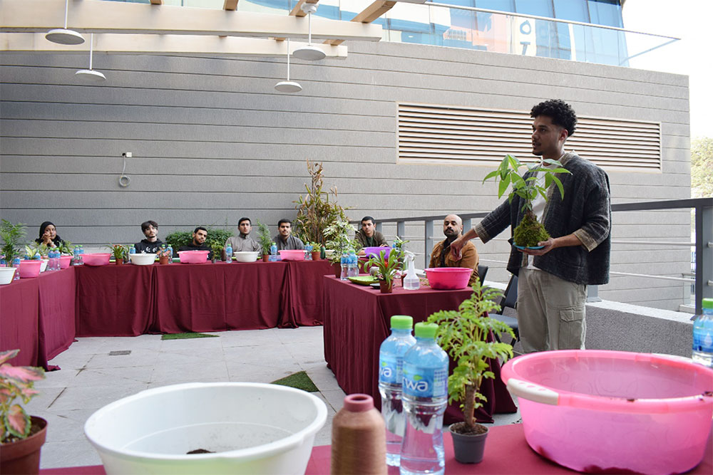 Cultivating Sustainability: CBE Hosts Kokedama Workshop in the Bonsai Garden