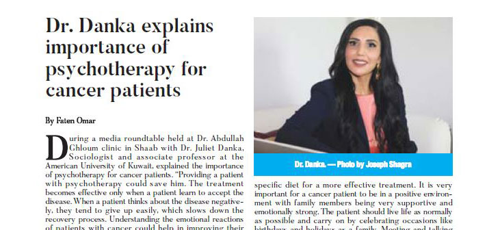 Dr. Juliet Dinkha shares psychotherapy insight in media appearances