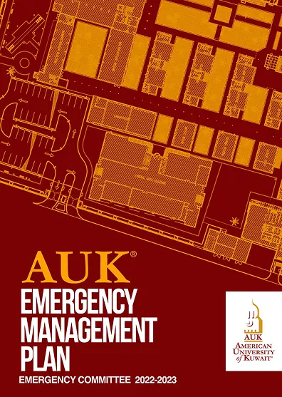 Magazine cover for AUK EMERGENCY MANAGEMENT PLAN featuring emergency comittee 2022-2023