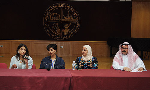 Media influencers give a talk at auk
