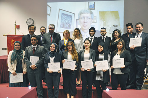 Auks college of business and economics held its first delta mu delta induction ceremony