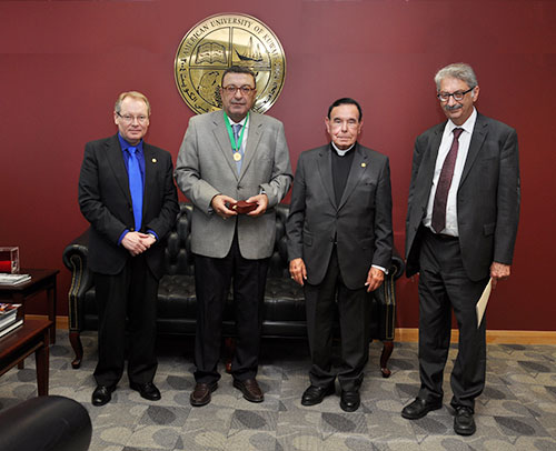 Monsignor dr clemente martin munoz president of the real asociacion caballeros de yuste spain visits auk