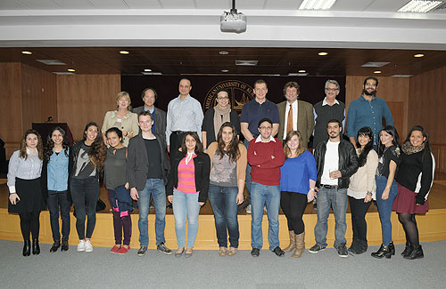 Auk students and faculty meet with a student delegation from the american university of paris aup