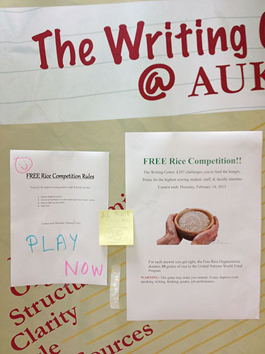 The writing center free rice competition