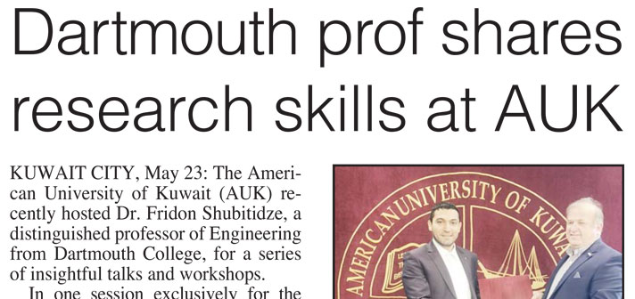 Dartmouth Professor Shares Research & Writing Insights with AUK Community