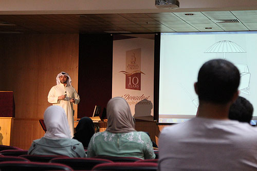 Auk rise center kicks off its lecture series with a talk by sadeq qasem