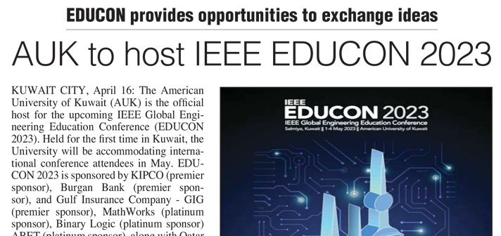 AUK to Host IEEE EDUCON 2023